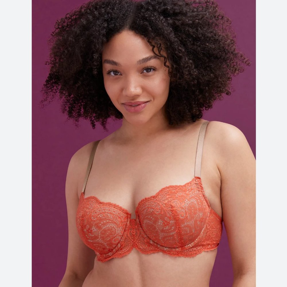 NWT thirdlove Lace Balconette Bra in Paprika 38F